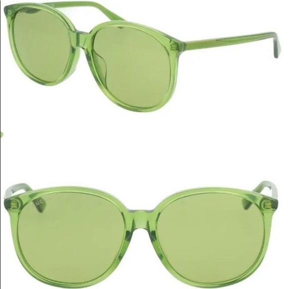 Green Gucci Round Oversized Sunglasses